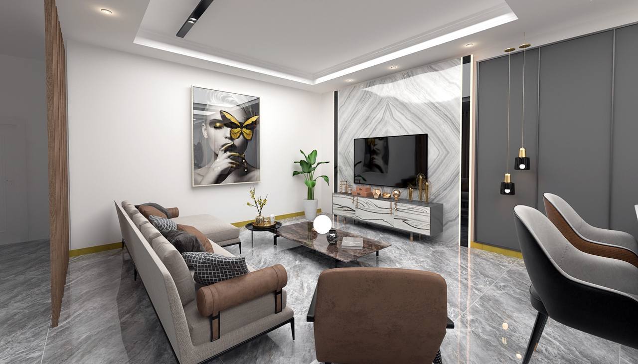 طراحی داخلی سبک مدرن 100 مترمربع